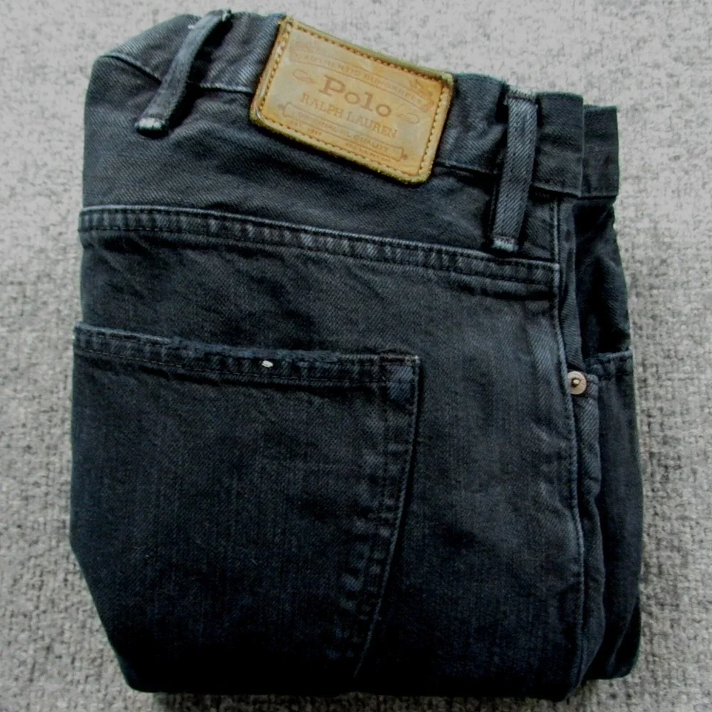 Polo Ralph Lauren Jeans Mens 46Bx30 Black Hampton‎ Straight Denim Classic Casual